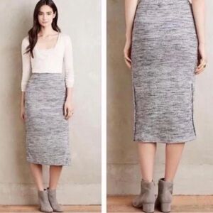 Anthropologie Maeve Ribbed Knit Pencil Skirt Heather Gray Size XXS Petite